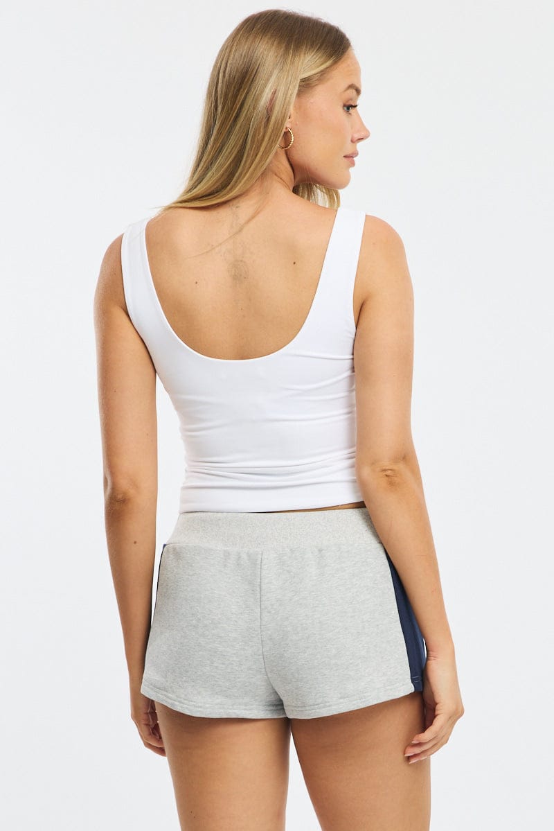 Grey Track Shorts Colour Block for Ally Fashion