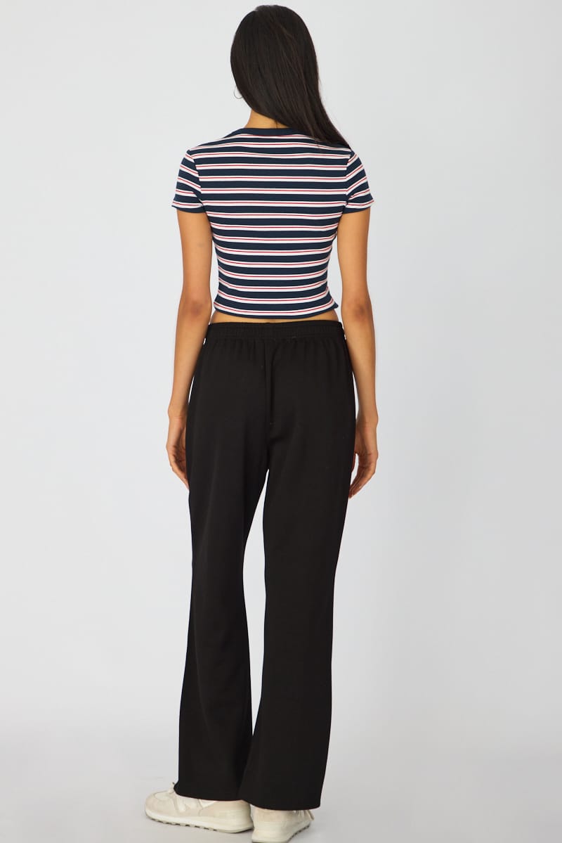 Black Track Pants Wide Leg for Ally Fashion