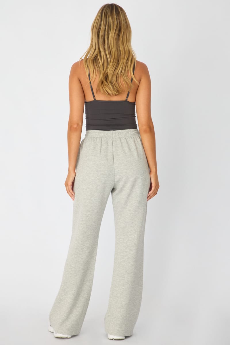 Grey Track Pants Wide Leg for Ally Fashion