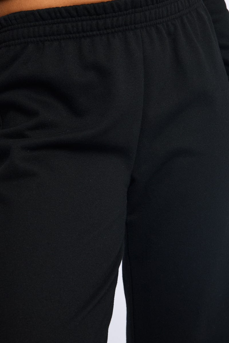 Black Track Pants Wide Leg for Ally Fashion