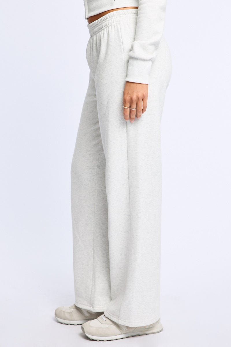 Grey Track Pants Wide Leg for Ally Fashion