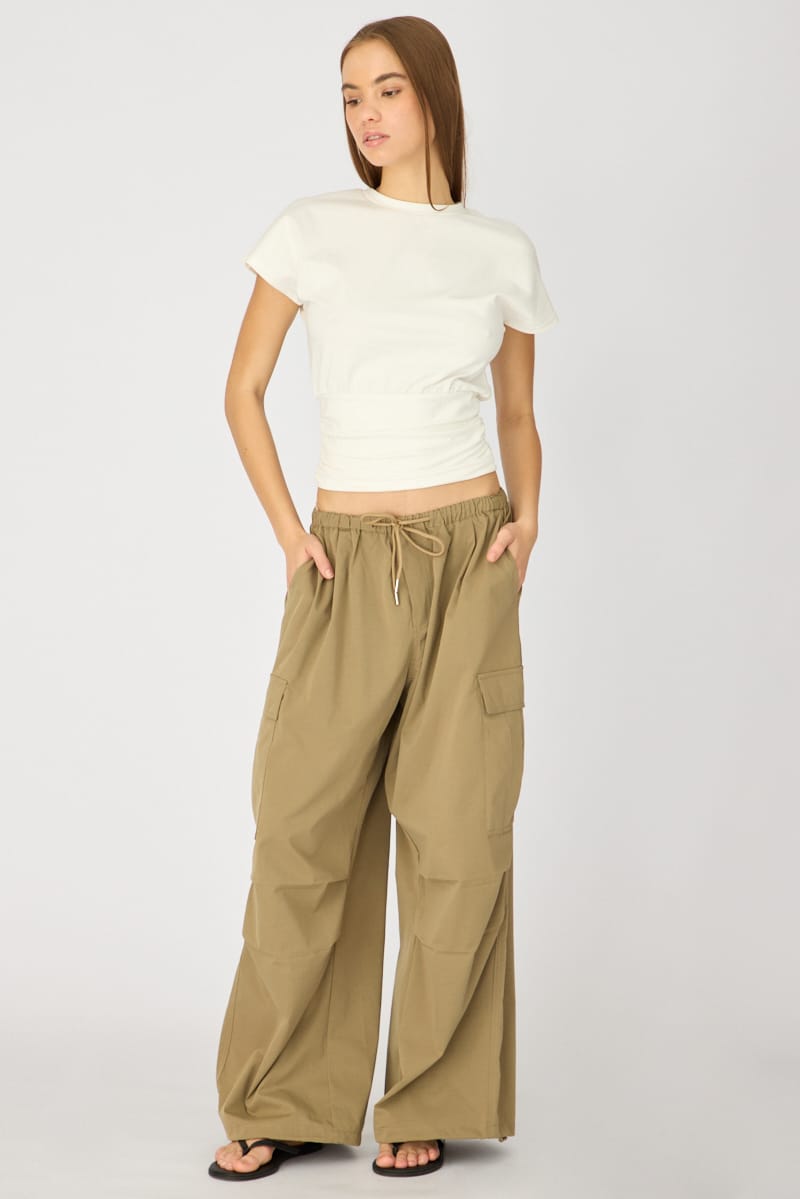 Green Cargo Pants Elasticated Waist for Ally Fashion