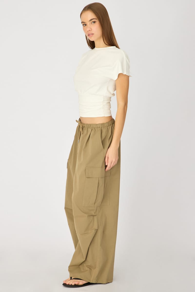 Green Cargo Pants Elasticated Waist for Ally Fashion