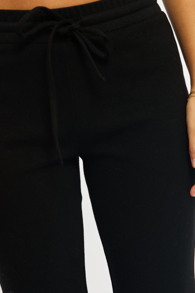 Black Flare Leg Pants Mid Rise for Ally Fashion