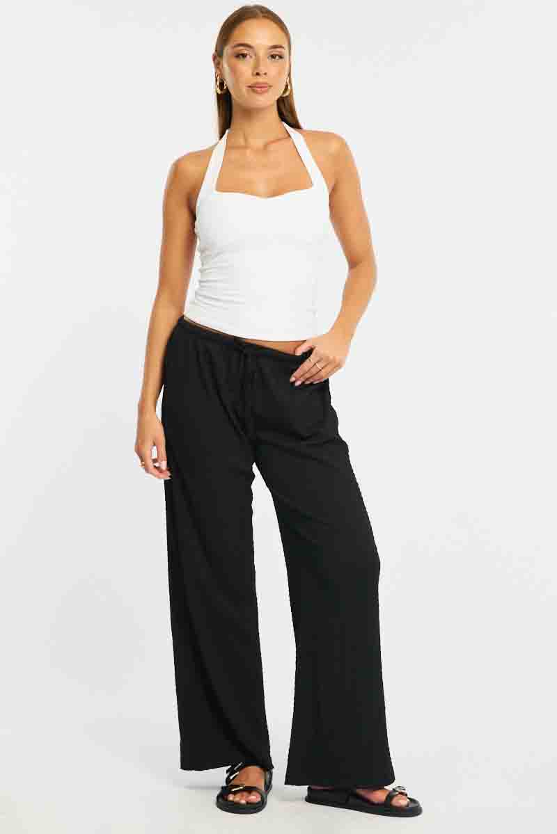 Ally Fashion black wide leg pants with an elasticated waist and relaxed fit