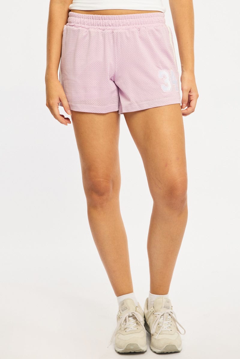 Purple Track Shorts Mesh for Ally Fashion