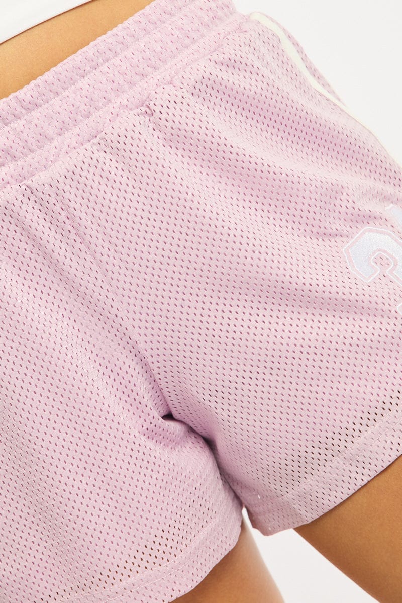 Purple Track Shorts Mesh for Ally Fashion