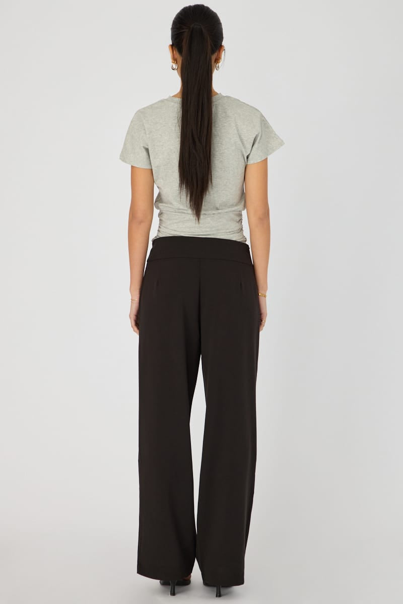 Black Hardware Detail Tie Pant for Ally Fashion