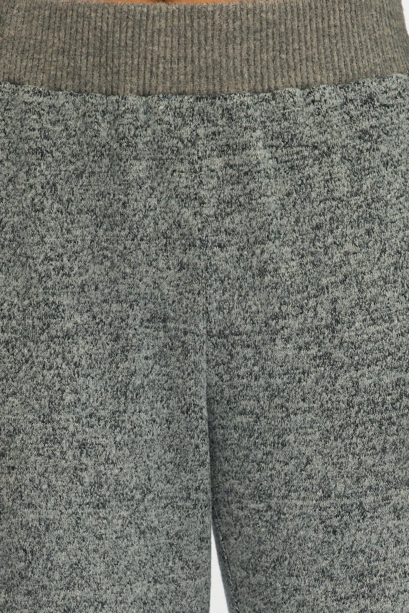 Grey Flare Leg Pants Mid Rise for Ally Fashion