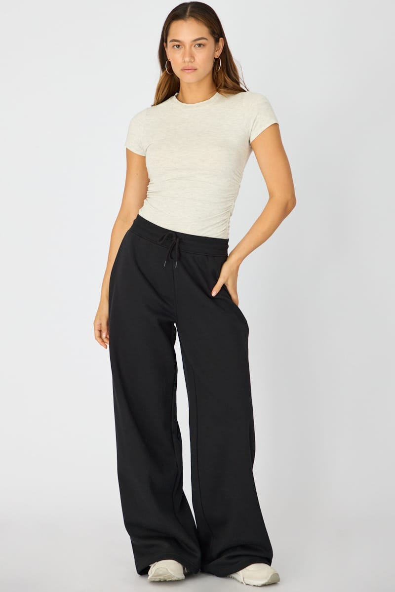 Black Track Pants Wide Leg for Ally Fashion