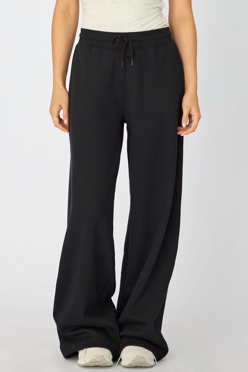 Black Track Pants Wide Leg for Ally Fashion
