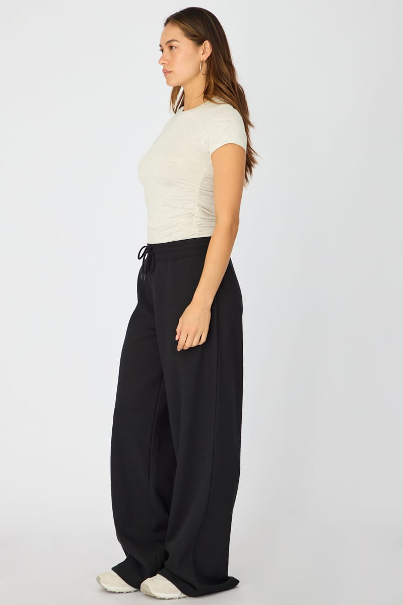 Black Track Pants Wide Leg for Ally Fashion
