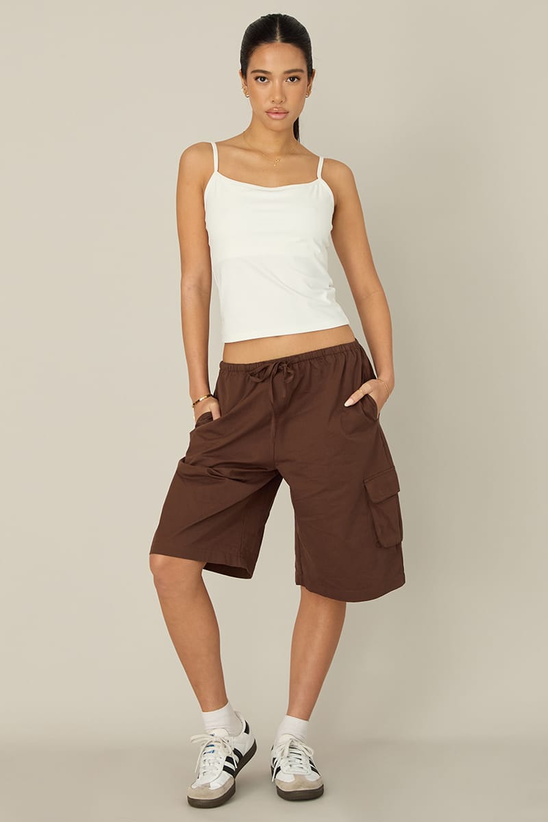 Brown Knee-Length Shorts from Ally Fashion