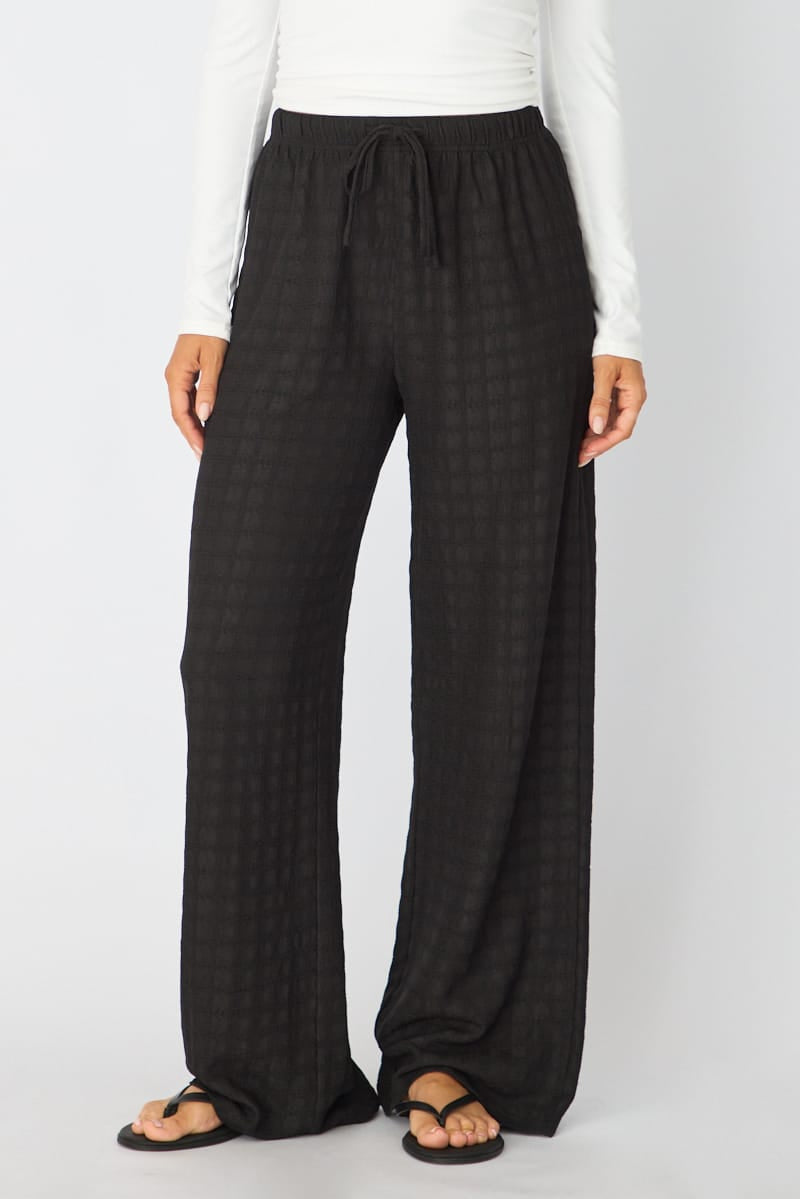 Black Wide Leg Pant Elasticated Waist for Ally Fashion