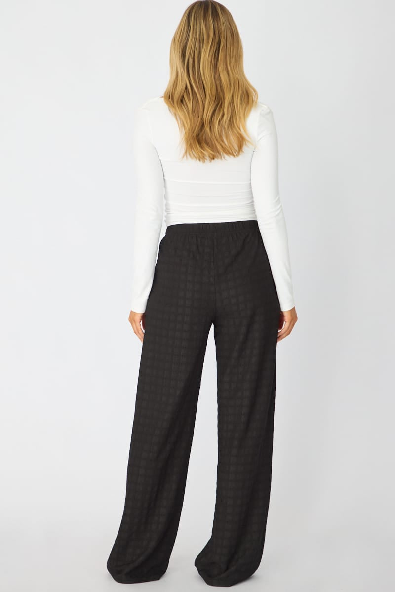 Black Wide Leg Pant Elasticated Waist for Ally Fashion