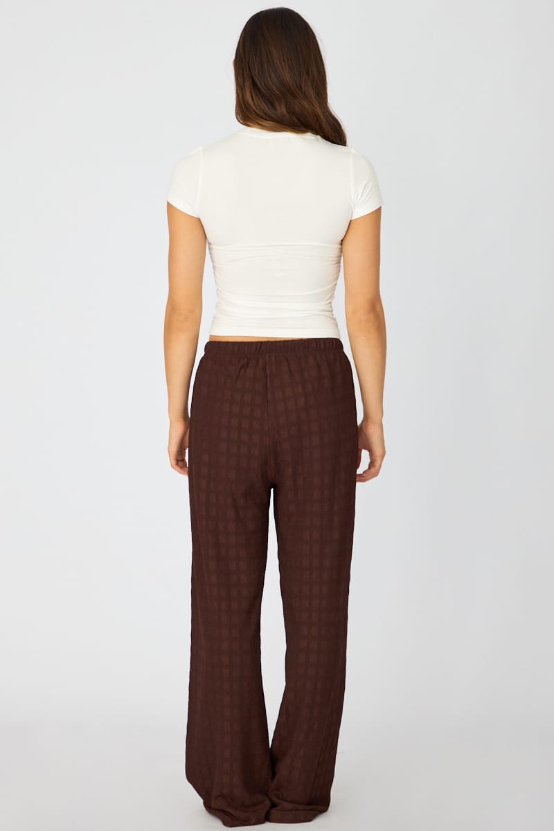 Brown Wide Leg Pant Elasticated Waist for Ally Fashion