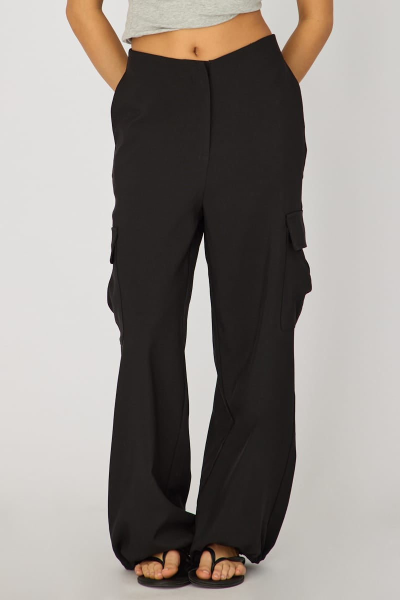 Black Cargo Pant Mid Rise for Ally Fashion