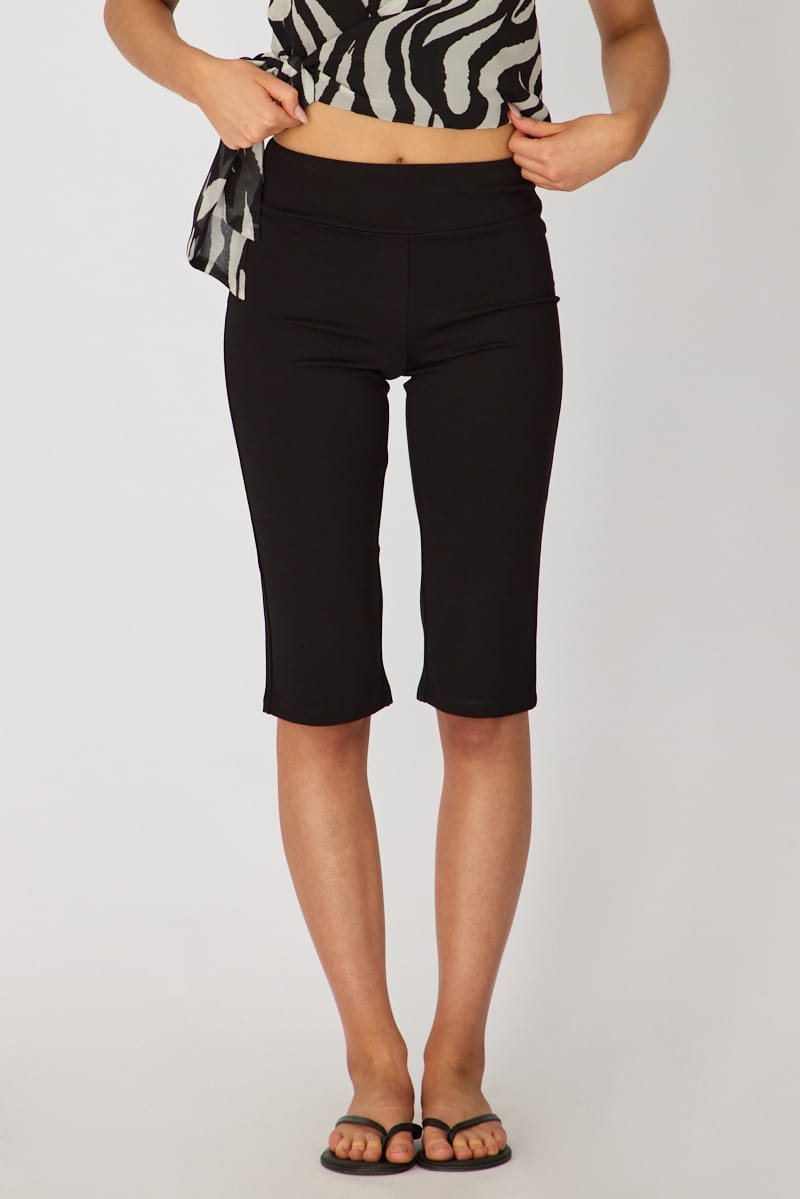 Black Capri Slim Pants for Ally Fashion