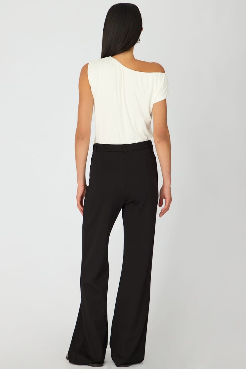 Black Mid Rise Tailored Ponte Pants for Ally Fashion