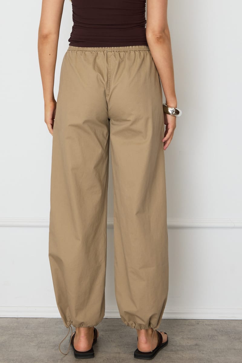 Beige Cargo Relaxed Pant Elasticated Waist for Ally Fashion