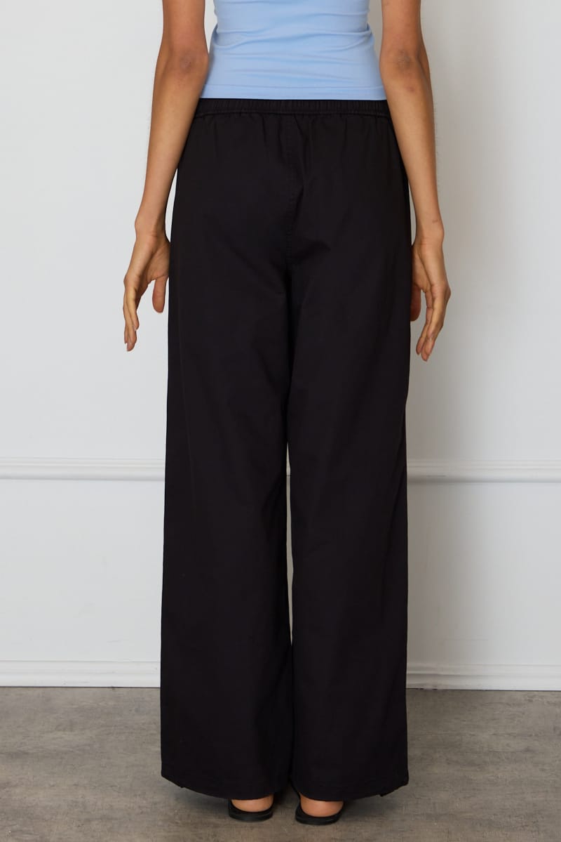 Black Cargo Relaxed Pant Elasticated Waist for Ally Fashion