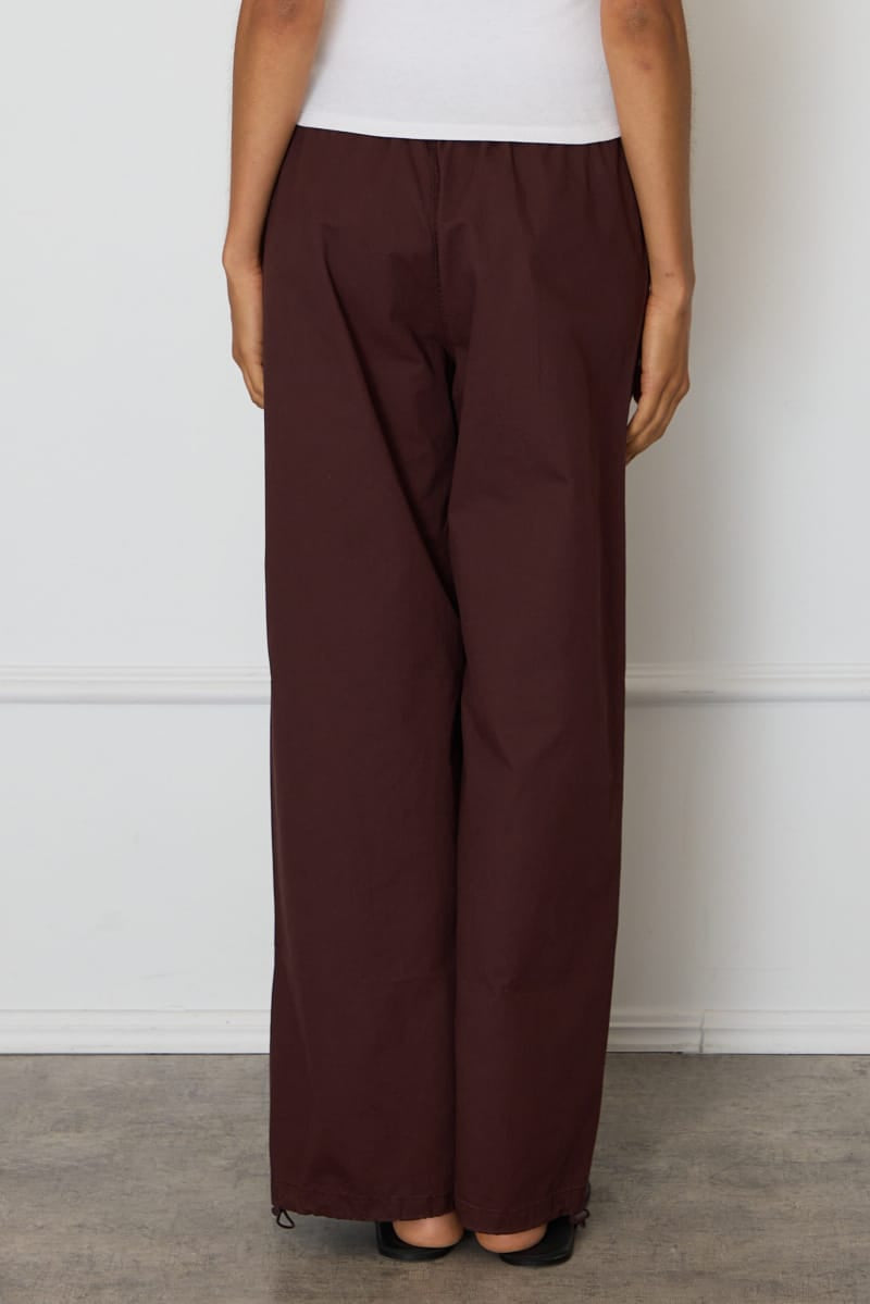 Brown Cargo Relaxed Pants Elasticated Waist for Ally Fashion
