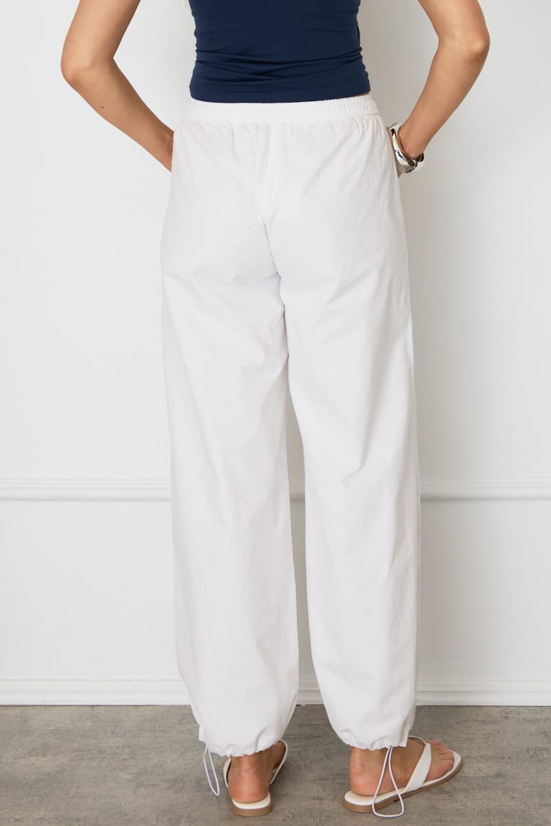 White Cargo Relaxed Pants Elasticated Waist for Ally Fashion
