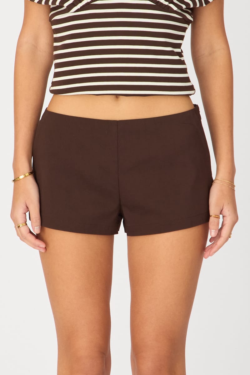 Brown Mini Short for Ally Fashion