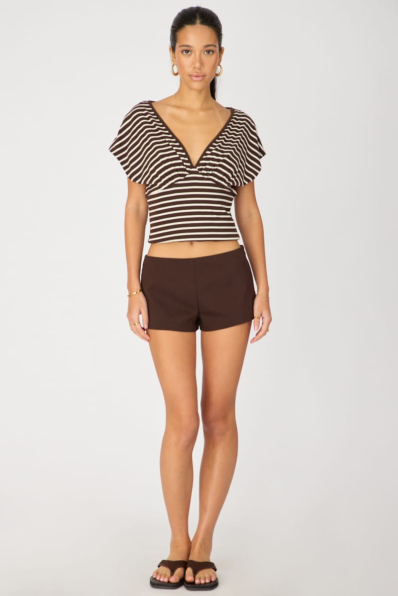 Brown Mini Short for Ally Fashion