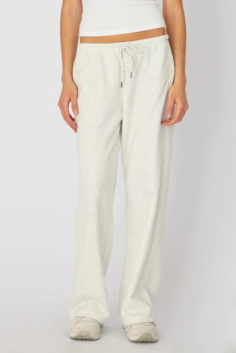 Grey Tie Waist Wide Leg Sweat Pants for Ally Fashion