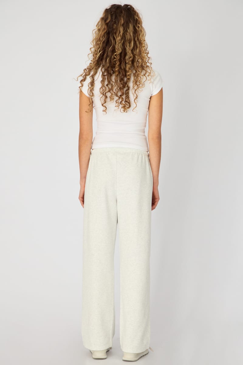 Grey Tie Waist Wide Leg Sweat Pants for Ally Fashion