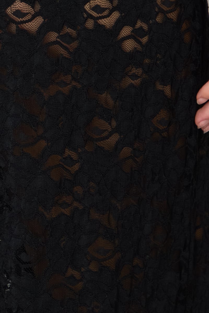 Black Wide Leg Pants Lace for Ally Fashion