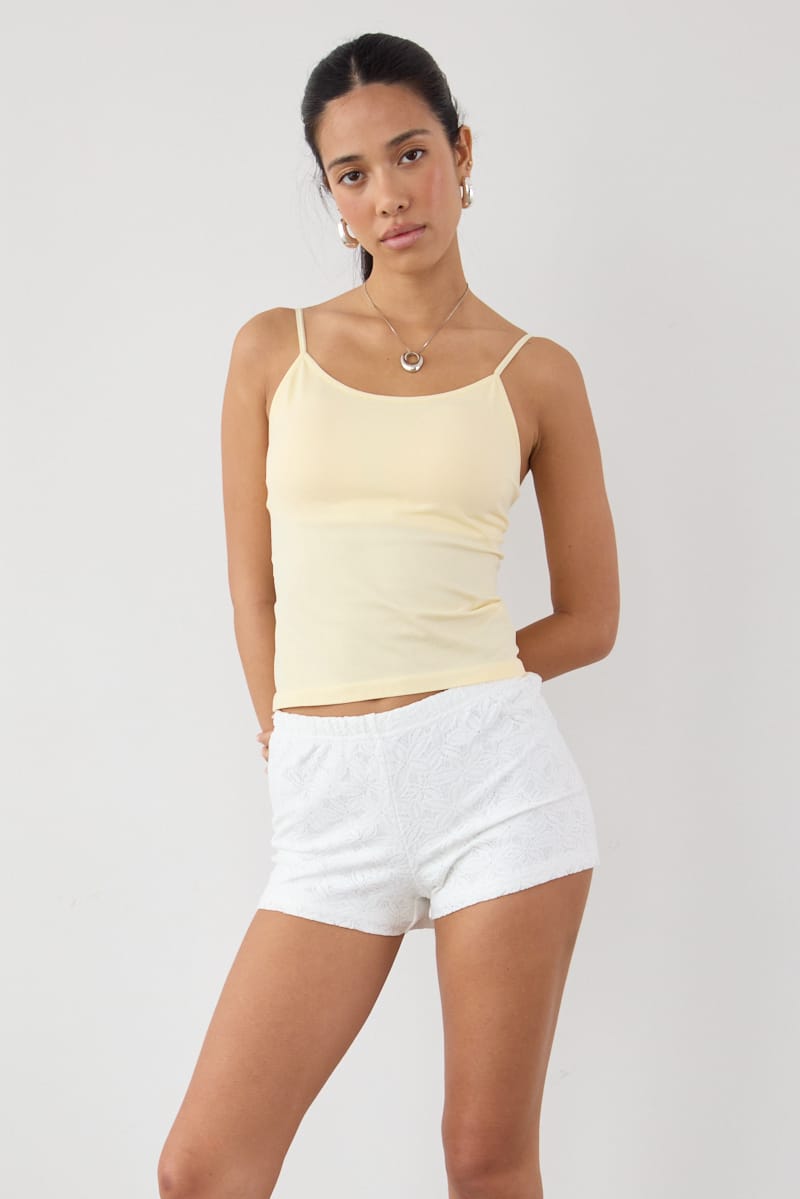 White Lace Jersey Shorts for Ally Fashion