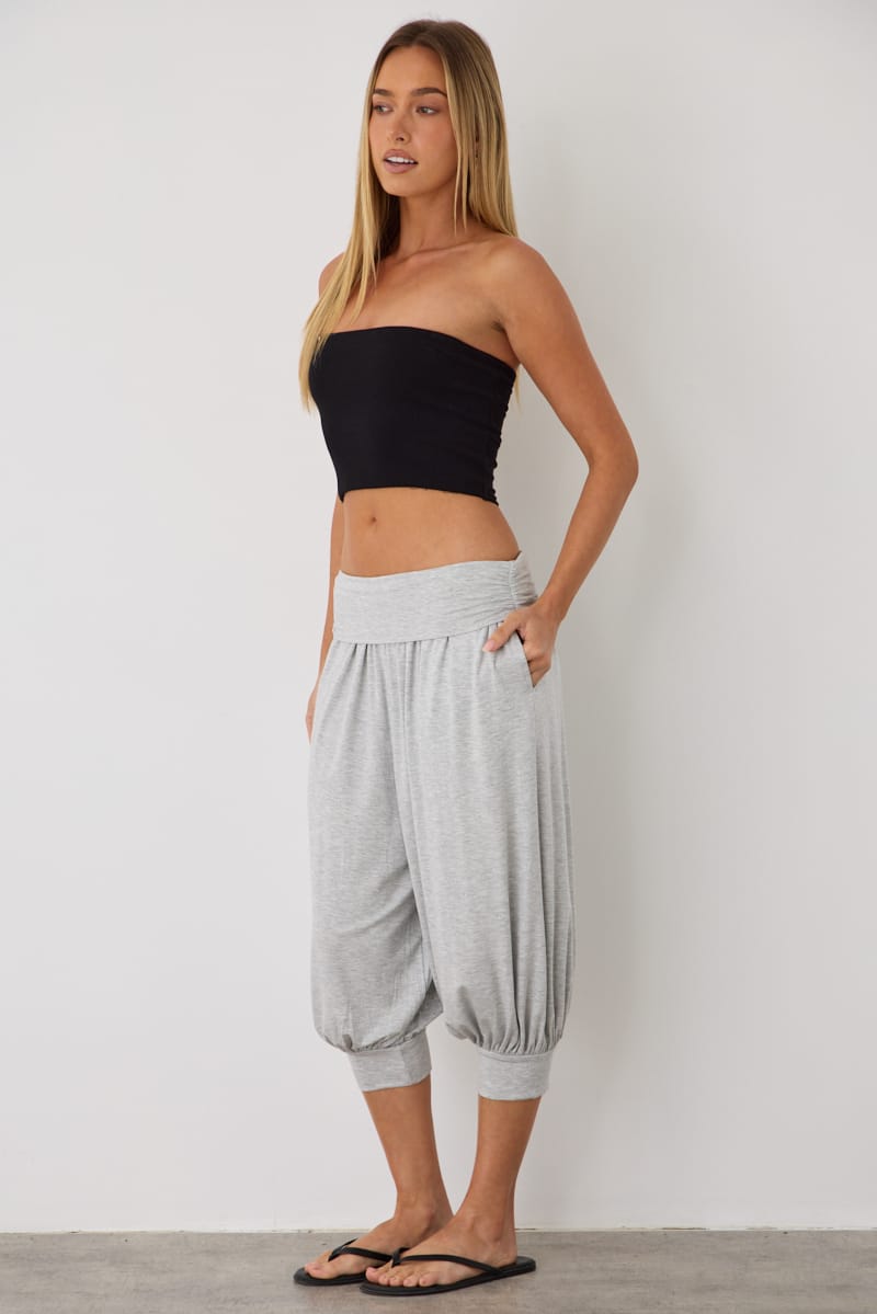 Grey Cropped Sarouel Trouser for Ally Fashion