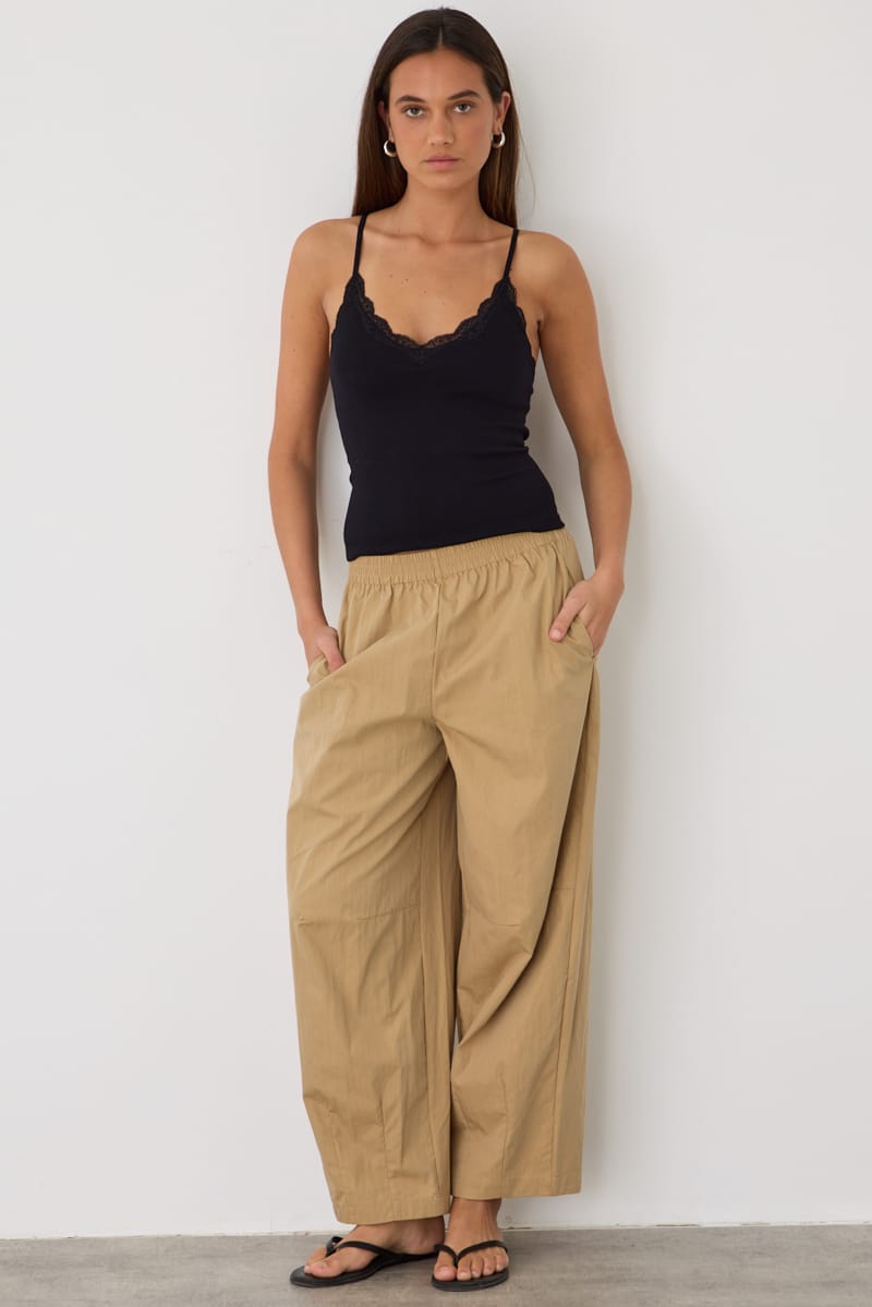 Beige Barrel Leg Pant for Ally Fashion