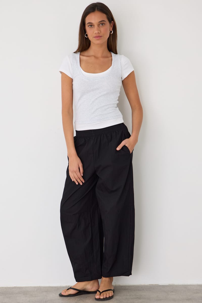 Black Barrel Leg Pant for Ally Fashion