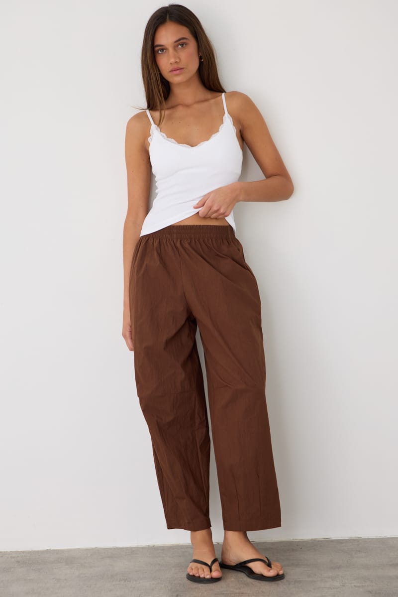 Brown Barrel Leg Pant for Ally Fashion