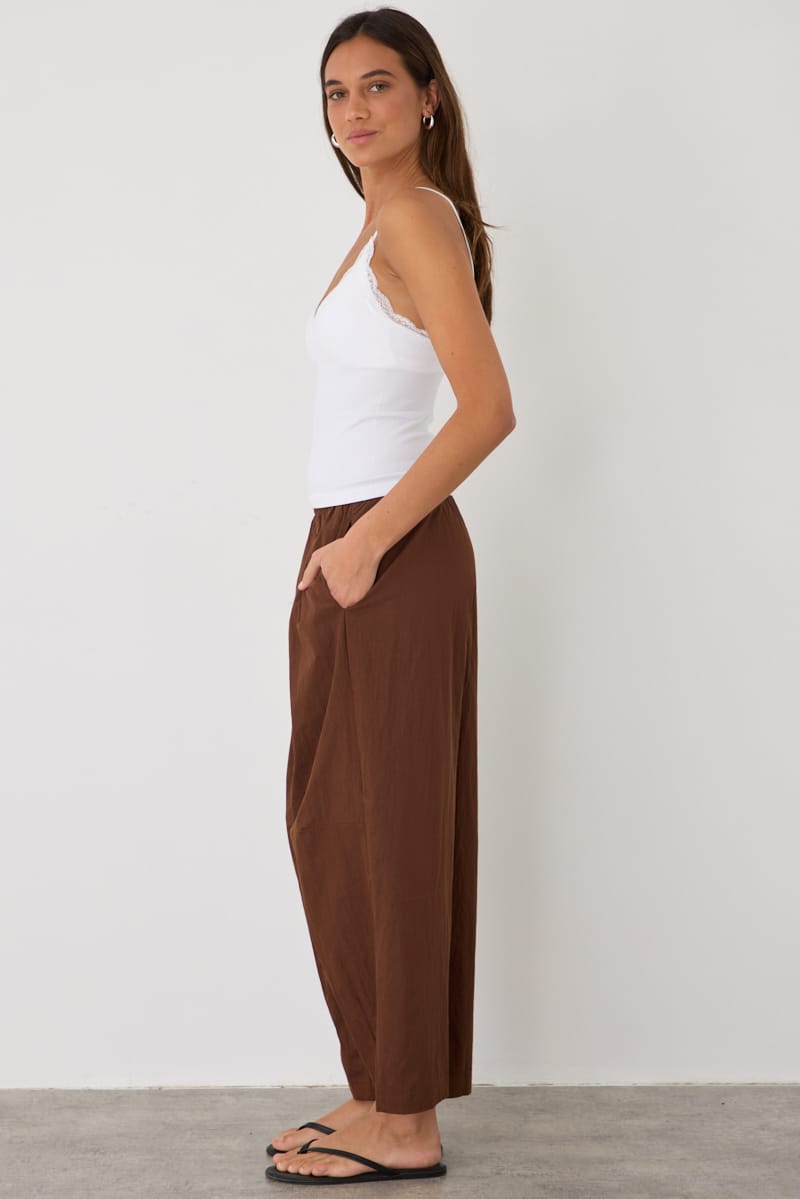 Brown Barrel Leg Pant for Ally Fashion