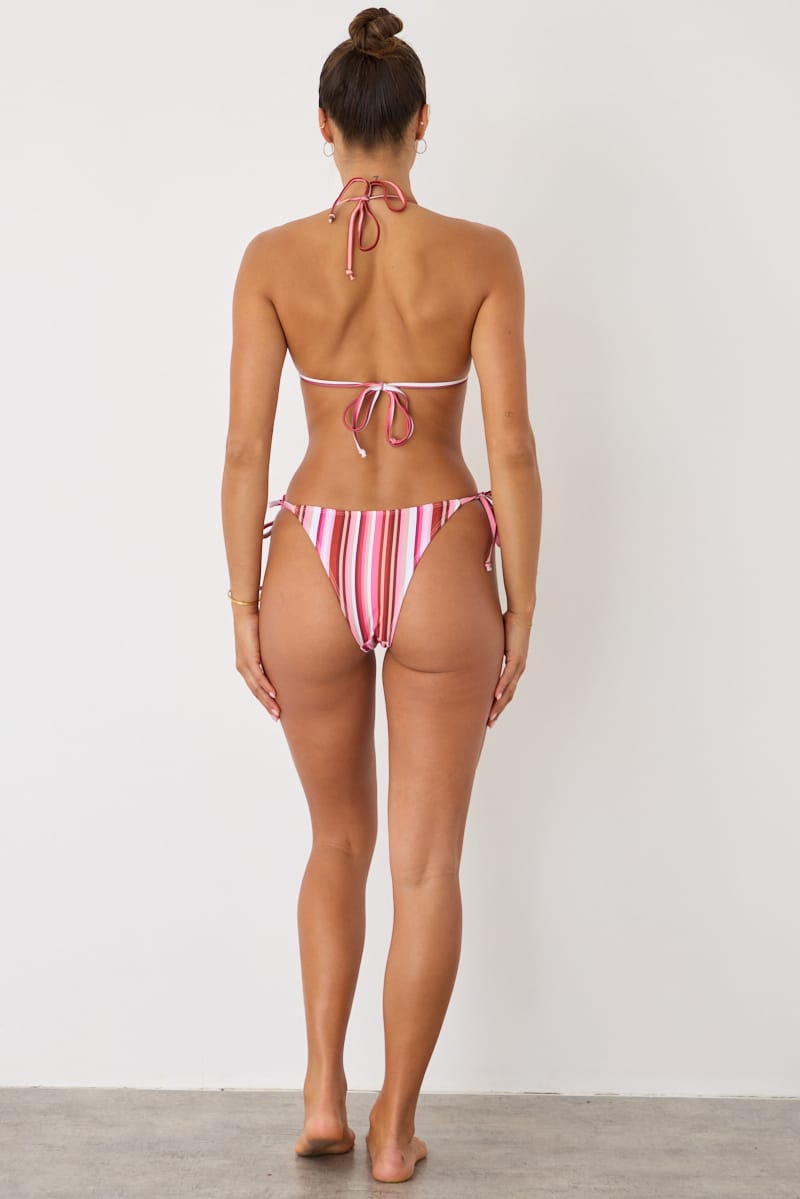Multi Stripe Triangle Bikini Set for Ally Fashion