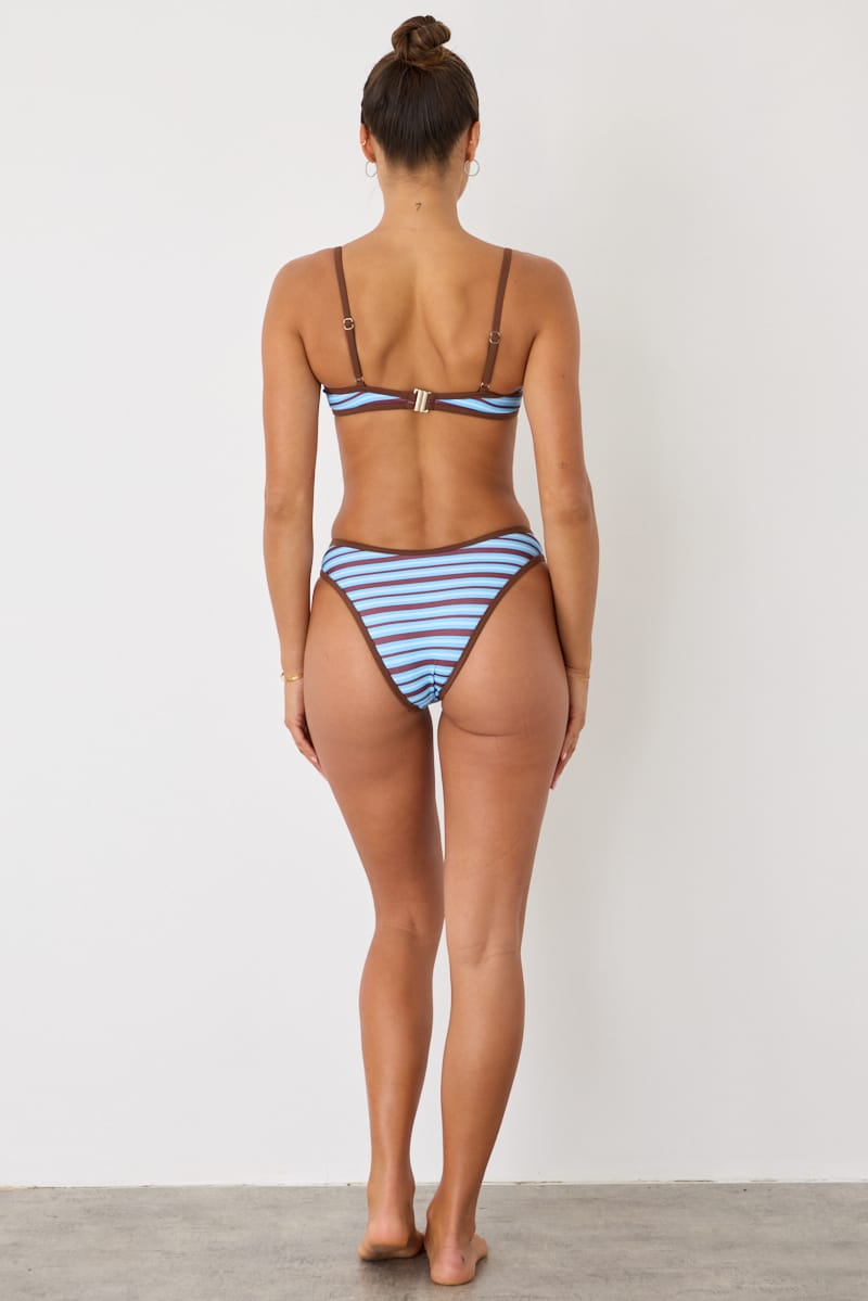 Multi Stripe Contrast Underwire Bikini Set for Ally Fashion