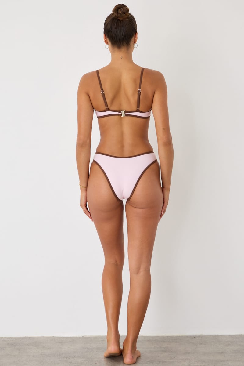 Pink Contrast Underwire Bikini Set for Ally Fashion
