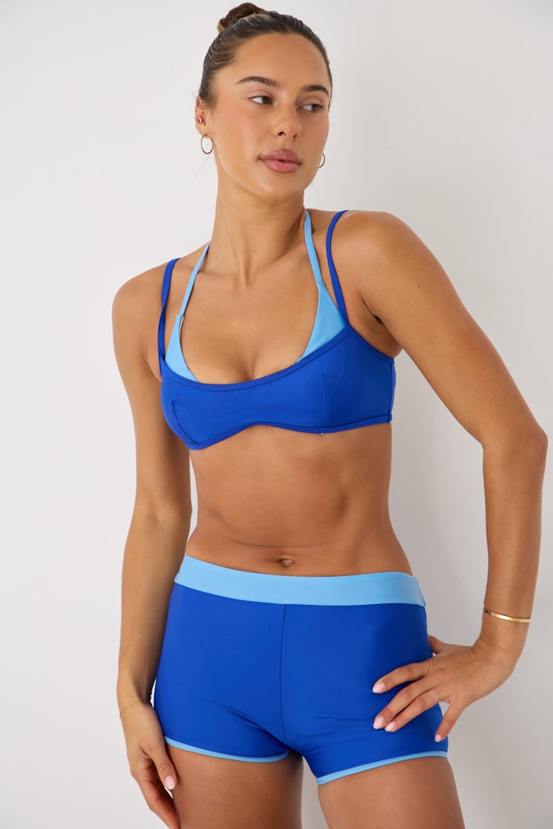 Blue Contrast Bikini Set for Ally Fashion
