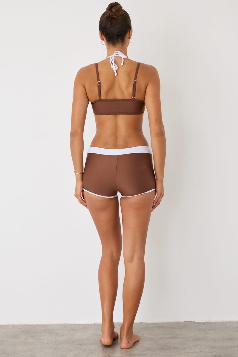 Brown Contrast Bikini Set for Ally Fashion