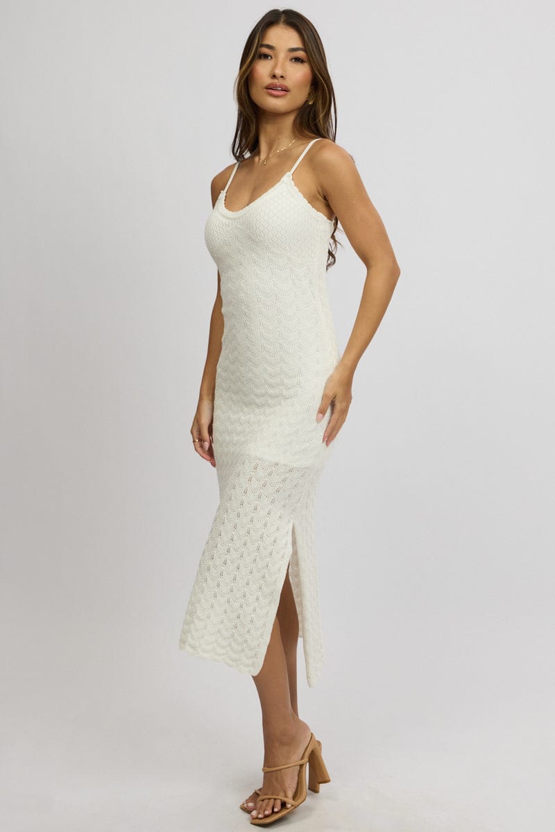 White Knit Dress Singlet Midi White Knit Dress Singlet Midi