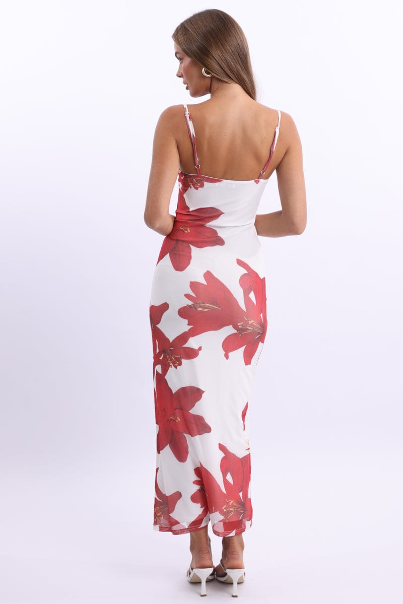 pasha bodycon dress in floral white Women's MINKPINK Alessia White Cotton Floral Applique Lace-Back Maxi Dress | Size: Xs