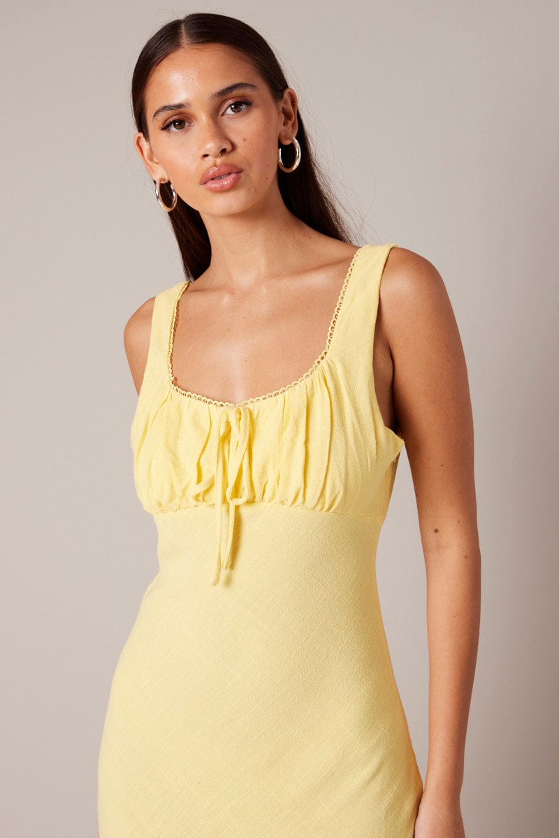 Yellow Maxi Dress Sleeveless for Ally Fashion