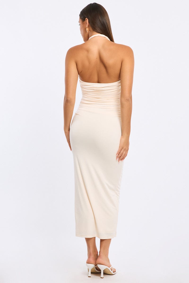 Yellow Bodycon Dress Halter Neck | Ally Fashion Yellow Bodycon Dress Halter Neck | Ally Fashion