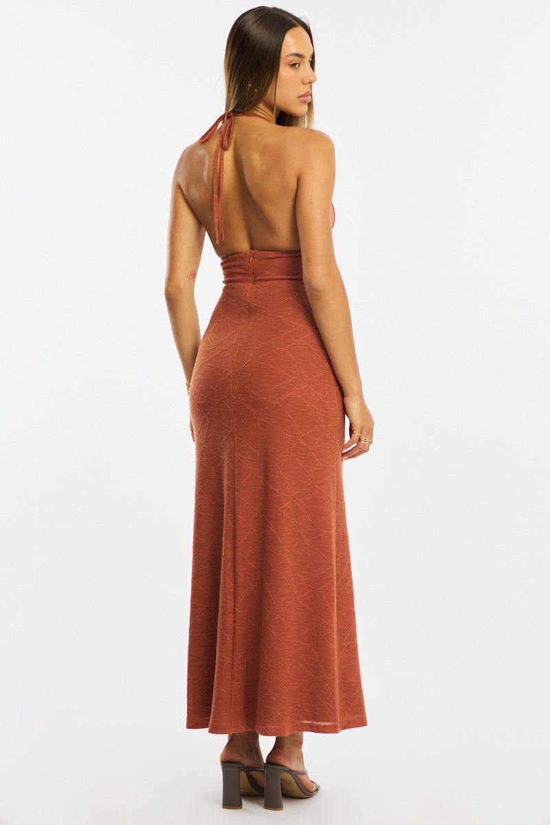 Orange Bodycon Dress Sleeveless for Ally Fashion