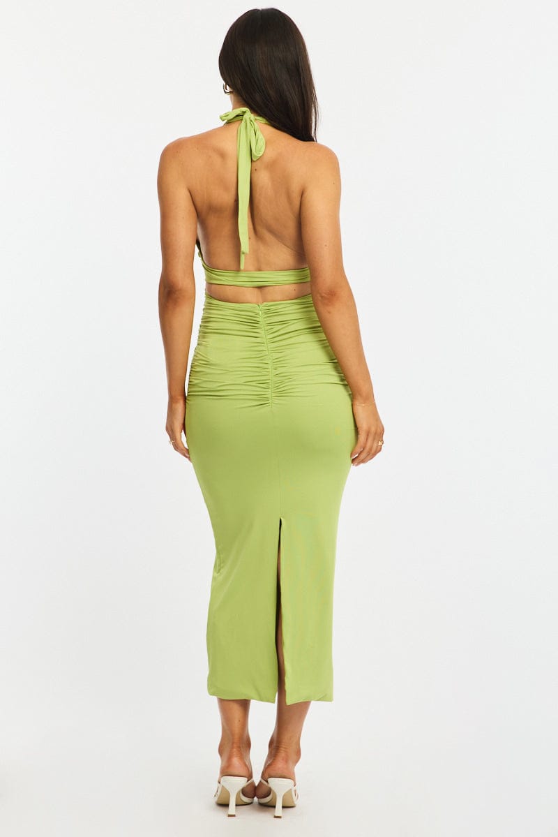 Green Bodycon Dress Sleeveless for Ally Fashion