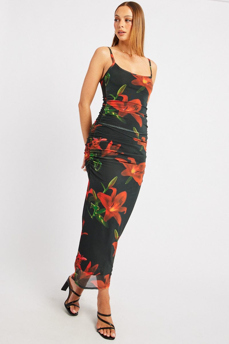 Black Floral Bodycon Dress Singlet Mesh | Ally Fashion Black Floral Bodycon Dress Singlet Mesh | Ally Fashion